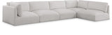 Ease Cream Polyester Fabric Modular Sectional 696Cream-Sec5B Meridian Furniture