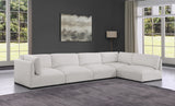 Ease Cream Polyester Fabric Modular Sectional 696Cream-Sec5B Meridian Furniture