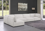 Ease Cream Polyester Fabric Modular Sectional 696Cream-Sec5B Meridian Furniture