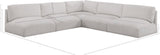 Ease Cream Polyester Fabric Modular Sectional 696Cream-Sec5C Meridian Furniture