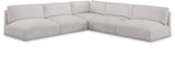 Ease Cream Polyester Fabric Modular Sectional 696Cream-Sec5C Meridian Furniture