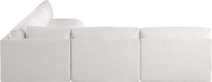 Ease Cream Polyester Fabric Modular Sectional 696Cream-Sec5C Meridian Furniture