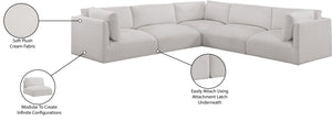 Ease Cream Polyester Fabric Modular Sectional 696Cream-Sec5D Meridian Furniture