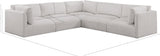 Ease Cream Polyester Fabric Modular Sectional 696Cream-Sec5D Meridian Furniture