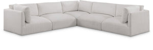 Ease Cream Polyester Fabric Modular Sectional 696Cream-Sec5D Meridian Furniture