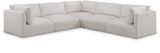 Ease Cream Polyester Fabric Modular Sectional 696Cream-Sec5D Meridian Furniture