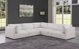 Ease Cream Polyester Fabric Modular Sectional 696Cream-Sec5D Meridian Furniture