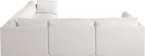 Ease Cream Polyester Fabric Modular Sectional 696Cream-Sec5D Meridian Furniture