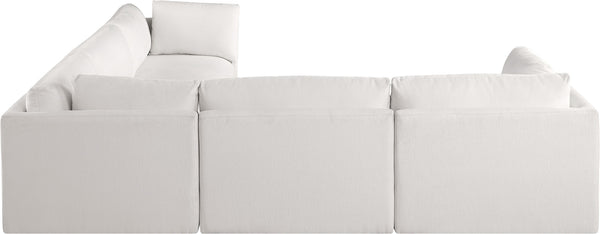 Ease Cream Polyester Fabric Modular Sectional 696Cream-Sec5D Meridian Furniture