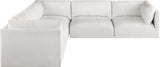 Ease Cream Polyester Fabric Modular Sectional 696Cream-Sec5D Meridian Furniture