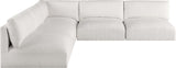 Ease Cream Polyester Fabric Modular Sectional 696Cream-Sec5D Meridian Furniture