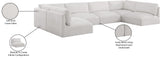 Ease Cream Polyester Fabric Modular Sectional 696Cream-Sec6A Meridian Furniture