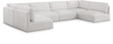 Ease Cream Polyester Fabric Modular Sectional 696Cream-Sec6A Meridian Furniture