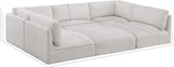 Ease Cream Polyester Fabric Modular Sectional 696Cream-Sec6B Meridian Furniture