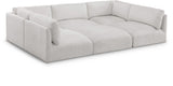 Ease Cream Polyester Fabric Modular Sectional 696Cream-Sec6B Meridian Furniture