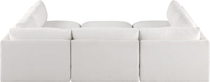 Ease Cream Polyester Fabric Modular Sectional 696Cream-Sec6B Meridian Furniture