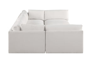 Ease Cream Polyester Fabric Modular Sectional 696Cream-Sec6B Meridian Furniture