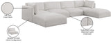 Ease Cream Polyester Fabric Modular Sectional 696Cream-Sec6C Meridian Furniture