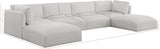 Ease Cream Polyester Fabric Modular Sectional 696Cream-Sec6C Meridian Furniture