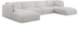 Ease Cream Polyester Fabric Modular Sectional 696Cream-Sec6C Meridian Furniture