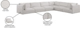 Ease Cream Polyester Fabric Modular Sectional 696Cream-Sec6D Meridian Furniture