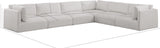 Ease Cream Polyester Fabric Modular Sectional 696Cream-Sec6D Meridian Furniture