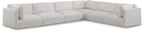 Ease Cream Polyester Fabric Modular Sectional 696Cream-Sec6D Meridian Furniture