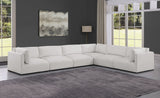 Ease Cream Polyester Fabric Modular Sectional 696Cream-Sec6D Meridian Furniture