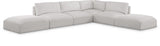 Ease Cream Polyester Fabric Modular Sectional 696Cream-Sec6E Meridian Furniture