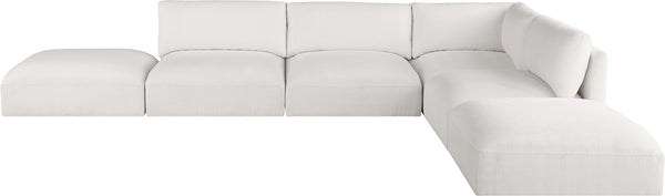 Ease Cream Polyester Fabric Modular Sectional 696Cream-Sec6E Meridian Furniture