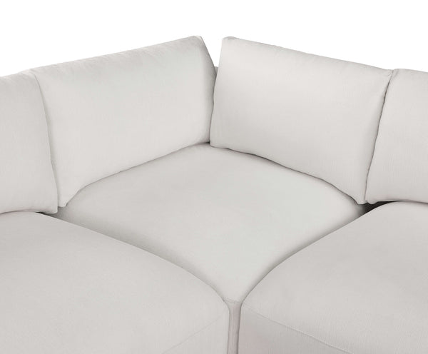Ease Cream Polyester Fabric Modular Sectional 696Cream-Sec6E Meridian Furniture