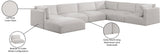 Ease Cream Polyester Fabric Modular Sectional 696Cream-Sec7A Meridian Furniture