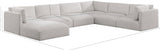 Ease Cream Polyester Fabric Modular Sectional 696Cream-Sec7A Meridian Furniture