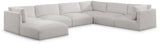 Ease Cream Polyester Fabric Modular Sectional 696Cream-Sec7A Meridian Furniture