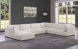 Ease Cream Polyester Fabric Modular Sectional 696Cream-Sec7A Meridian Furniture