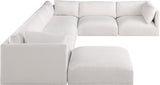 Ease Cream Polyester Fabric Modular Sectional 696Cream-Sec7A Meridian Furniture