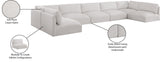 Ease Cream Polyester Fabric Modular Sectional 696Cream-Sec7B Meridian Furniture