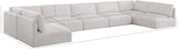 Ease Cream Polyester Fabric Modular Sectional 696Cream-Sec7B Meridian Furniture