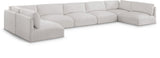 Ease Cream Polyester Fabric Modular Sectional 696Cream-Sec7B Meridian Furniture