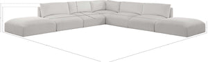 Ease Cream Polyester Fabric Modular Sectional 696Cream-Sec7C Meridian Furniture