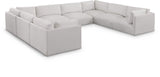 Ease Cream Polyester Fabric Modular Sectional 696Cream-Sec8A Meridian Furniture