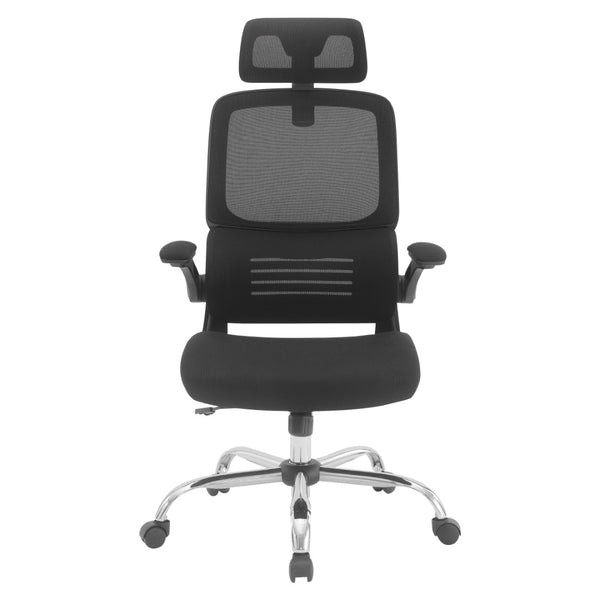 OSP Home Furnishings Mesh Back Executive Office Chair with Lumbar Support Headrest and Ergonomic Foam Seat EM60020CHR-3