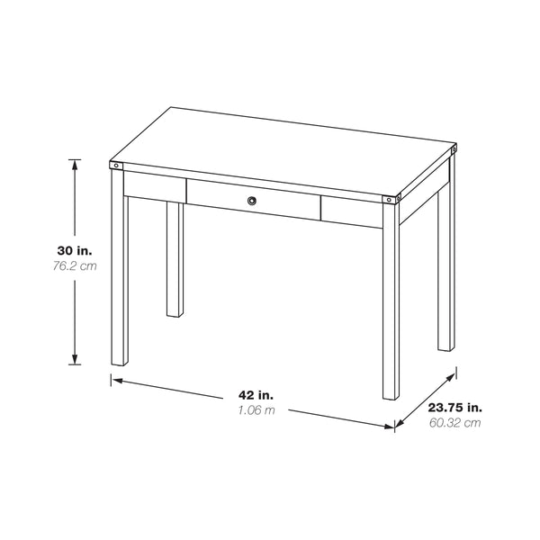 OSP Home Furnishings Victor Writing Desk Champagne Oak