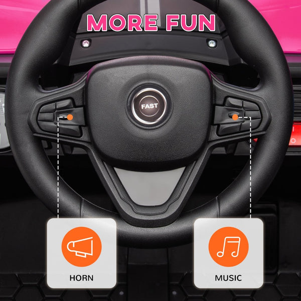 English Elm Qaba 12v Dual Motor Kids Ride on Utv Off Road Electric Car with Remote Control Pink W2225P249881