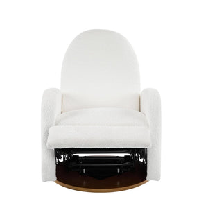 English Elm 360 Swivel Glider Recliner with Solid Wood Base Contemporary Upholstered Lounge Chair Beige N771P363407A
