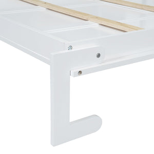English Elm Queen Wall Bed with Linen Sofa and Open Shelving for Studio or Guest Room LP000592AAK-1