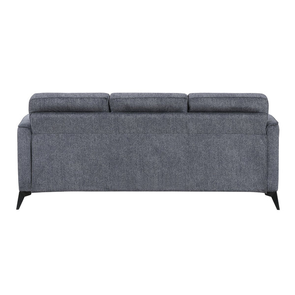 English Elm Modern 2-Piece Sofa Set In Dark Gray Microfiber With Black Metal Legs – Stylish & Comfortable Seating B011S01757