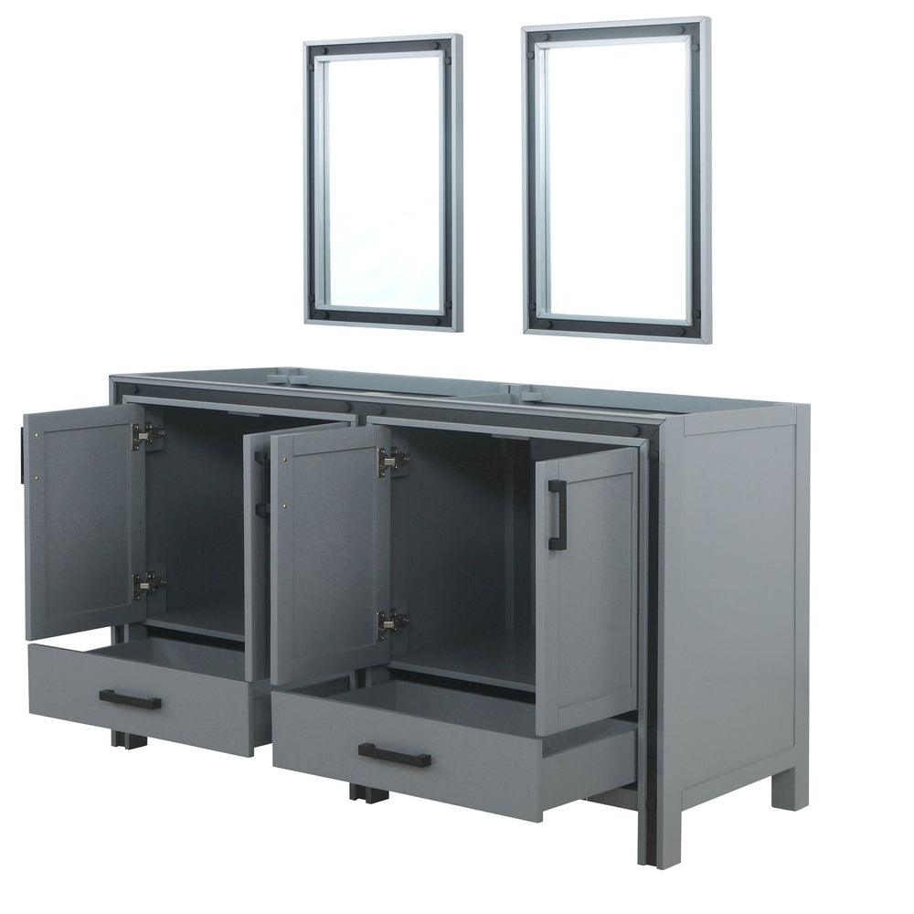 English Elm Dark Grey Double Bath Vanity Set With Mirrors - 60" W X 22" D, Stylish Storage Solution For Your Bath B2731S00581