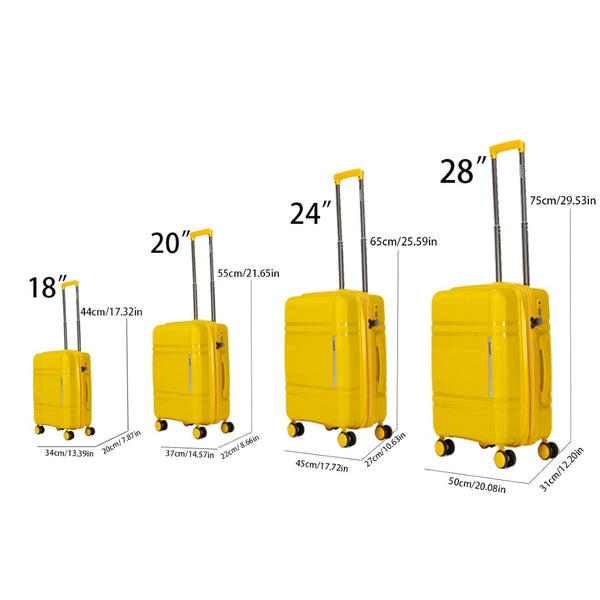 English Elm 6-piece Hard Shell Spinner Luggage Set Expandable Polypropylene with Combo Lock Yellow T3292P327098