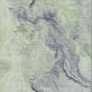 HomeRoots 8' X 10' Elegant Artichoke Green Abstract Area Rug with UV Protection & Stain Resistance for Home 697005